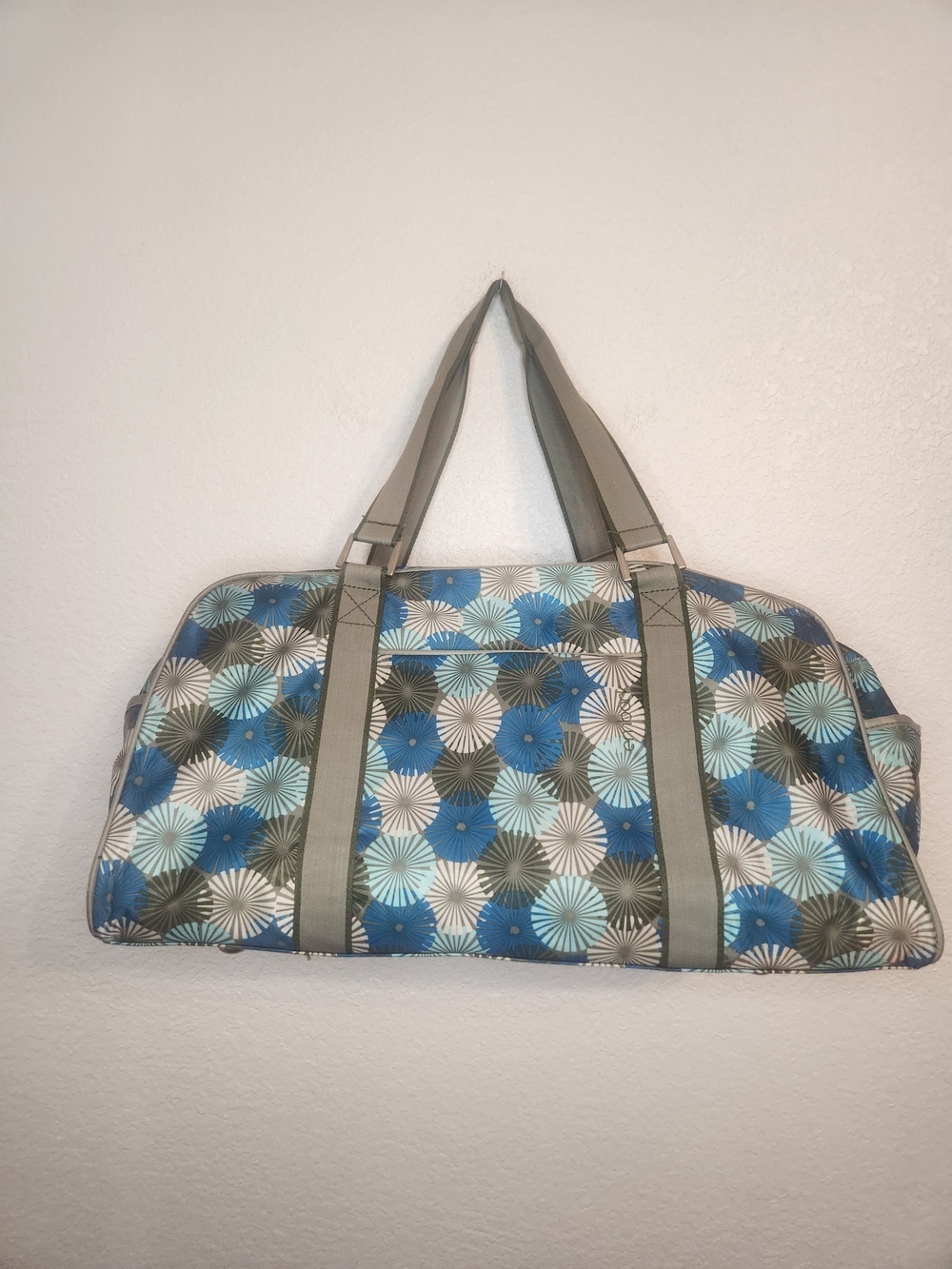 Embark Blue Floral Pattern Weekender Bag travel bag gym bag